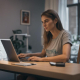 191677 A woman sitting at a desk in front of a laptop ty xl 1024 v1 0