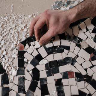 Замазка върху мозайка Замазка върху мозайка