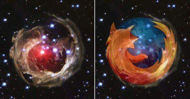 Логото на Firefox в космоса 2 Логото на Firefox в космоса